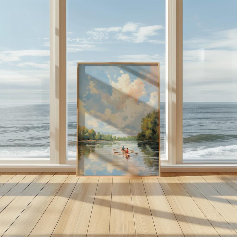 Lake House Wall Art | Impressionist Boat Painting Lakeside Decor | Lake House Gift Boating Art Print image 15