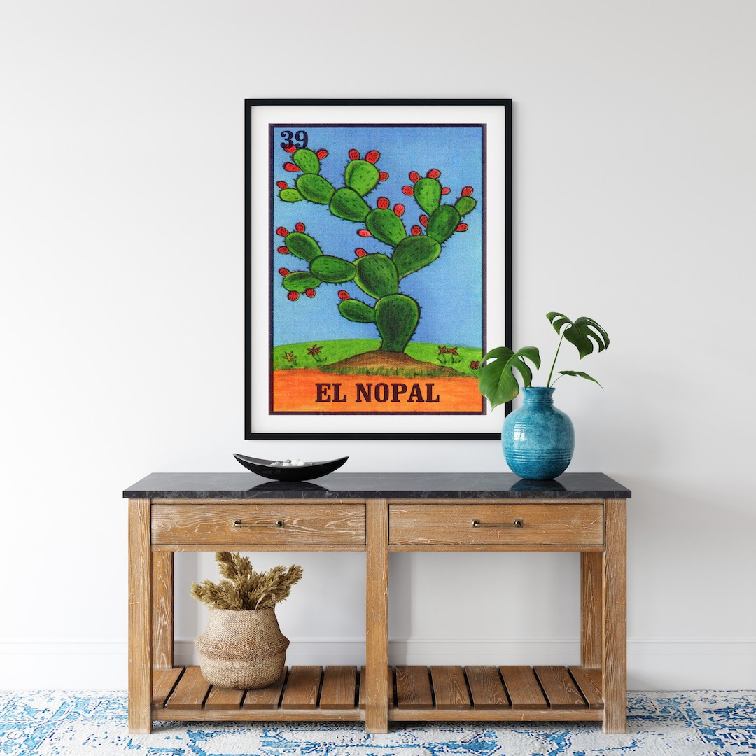 El Nopal Loteria Poster the Cactus Mexican Card Game - Etsy