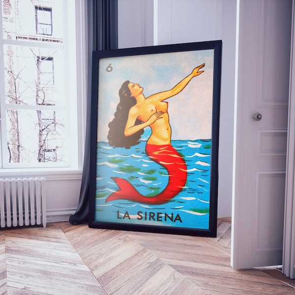 The Mermaid, The Siren, Poster Pop Art, Printable Digital Download, Home Dorm Decor Gallery Wall Art