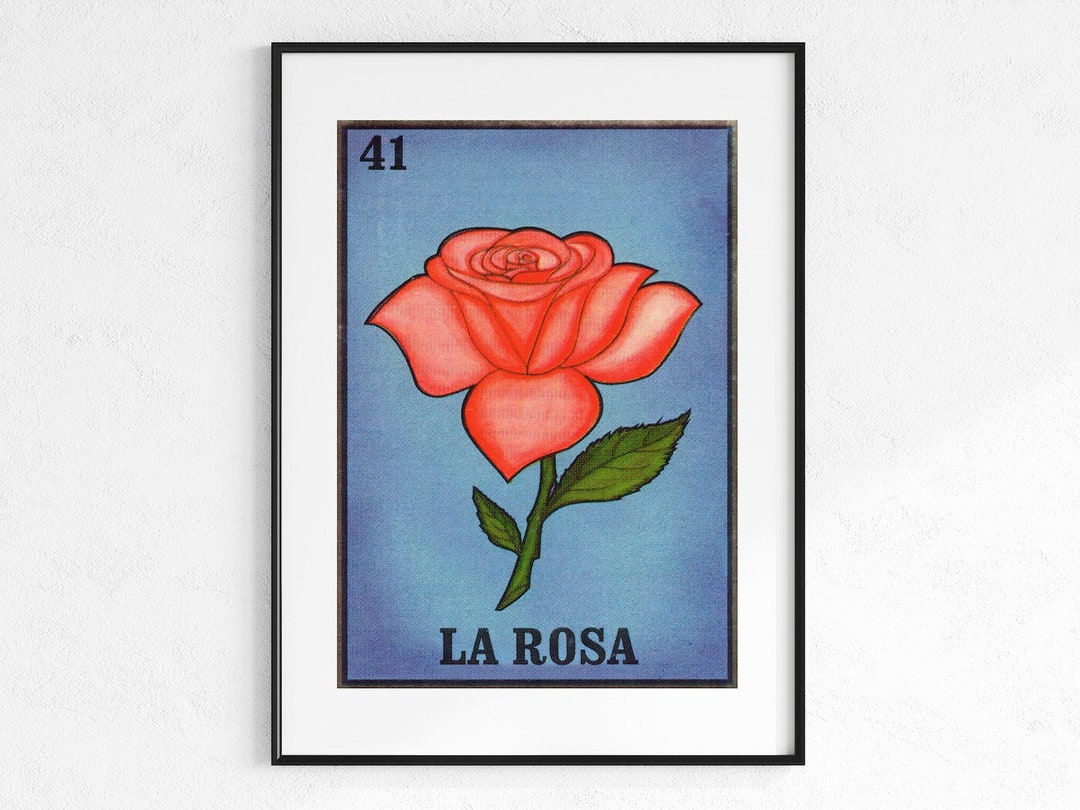La Rosa Loteria Poster the Rose Mexican Card Game Printable Etsy