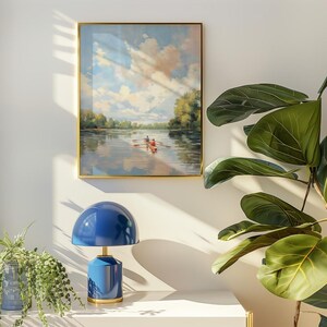 Lake House Wall Art | Impressionist Boat Painting Lakeside Decor | Lake House Gift Boating Art Print image 7