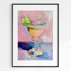 Summer Cocktail Drinks, Kitchen Art, Bar Cart Gallery Wall, Interior, Impressionism, Impressionist Painting, Digital Download, Printable