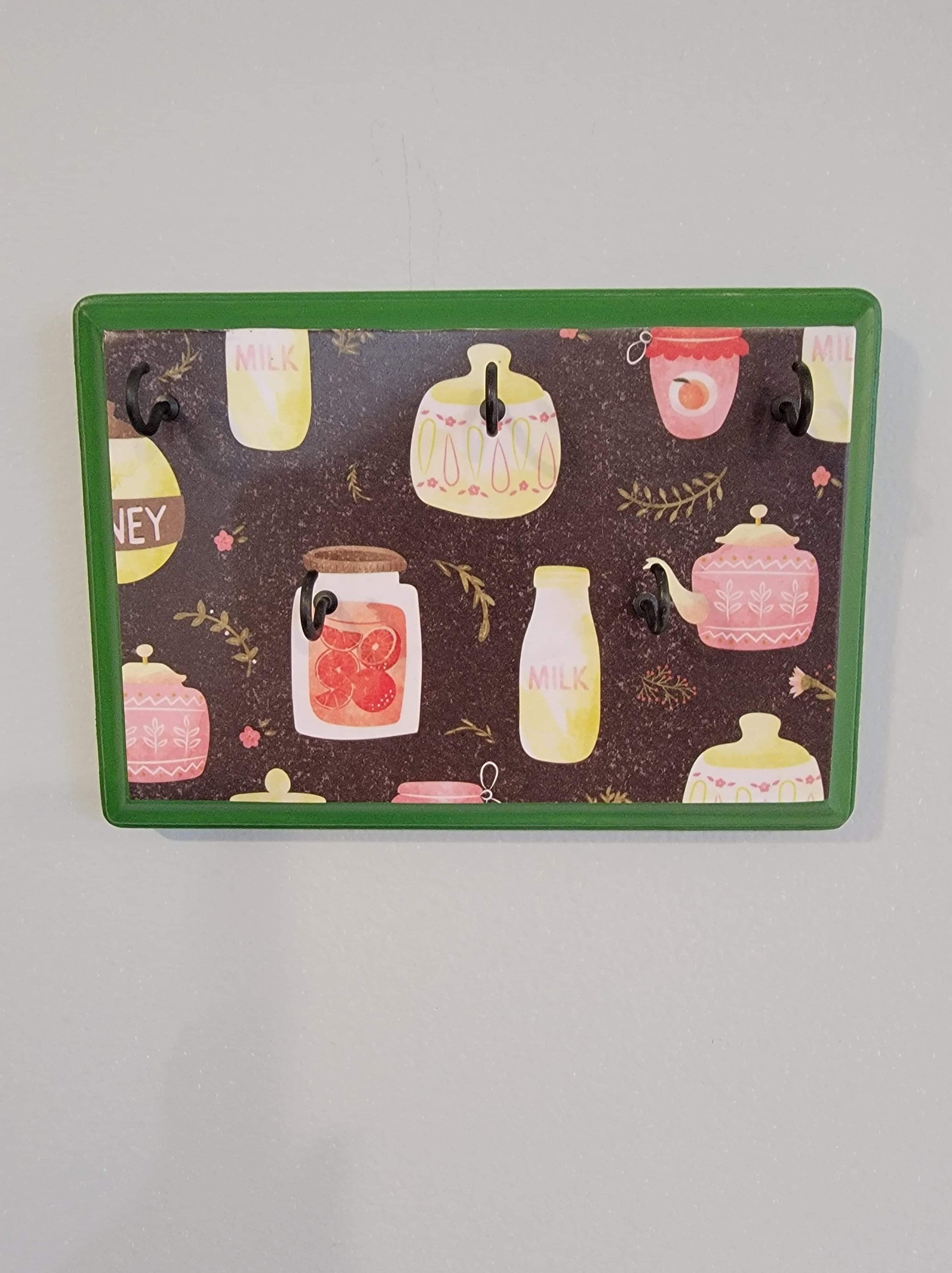 Wood Plaque Kitchen Print Key Holder Etsy UK