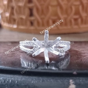 925 sterling silver solitaire round ring setting - semi mount ring blanks - round ring supplies for holding round diamond - bridal ring