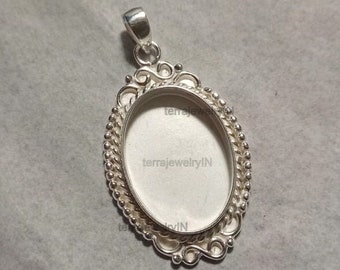 925 sterling silver oval shape pendant bezel blanks specially for crushed  opal and breast bezel milk and holding oval stone good for ash
