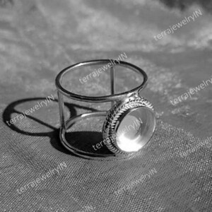 925 sterling silver unique designer ring bezel blank for round stone setting,Round shape bezel blanks,ring component, resin craft