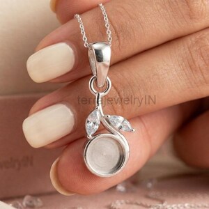DIY Breastmilk Necklace,Sterling Silver 7mm Round Pendant for Ashes,Hair & DNA Keepsake Jewelry, Memorial Necklace for Mom,Crushed Opal.