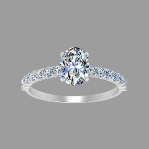 925 sterling silver oval cut solitaire lab diamond engagement wedding ring - CZ diamond ring - gift for her - dainty statement bridal ring