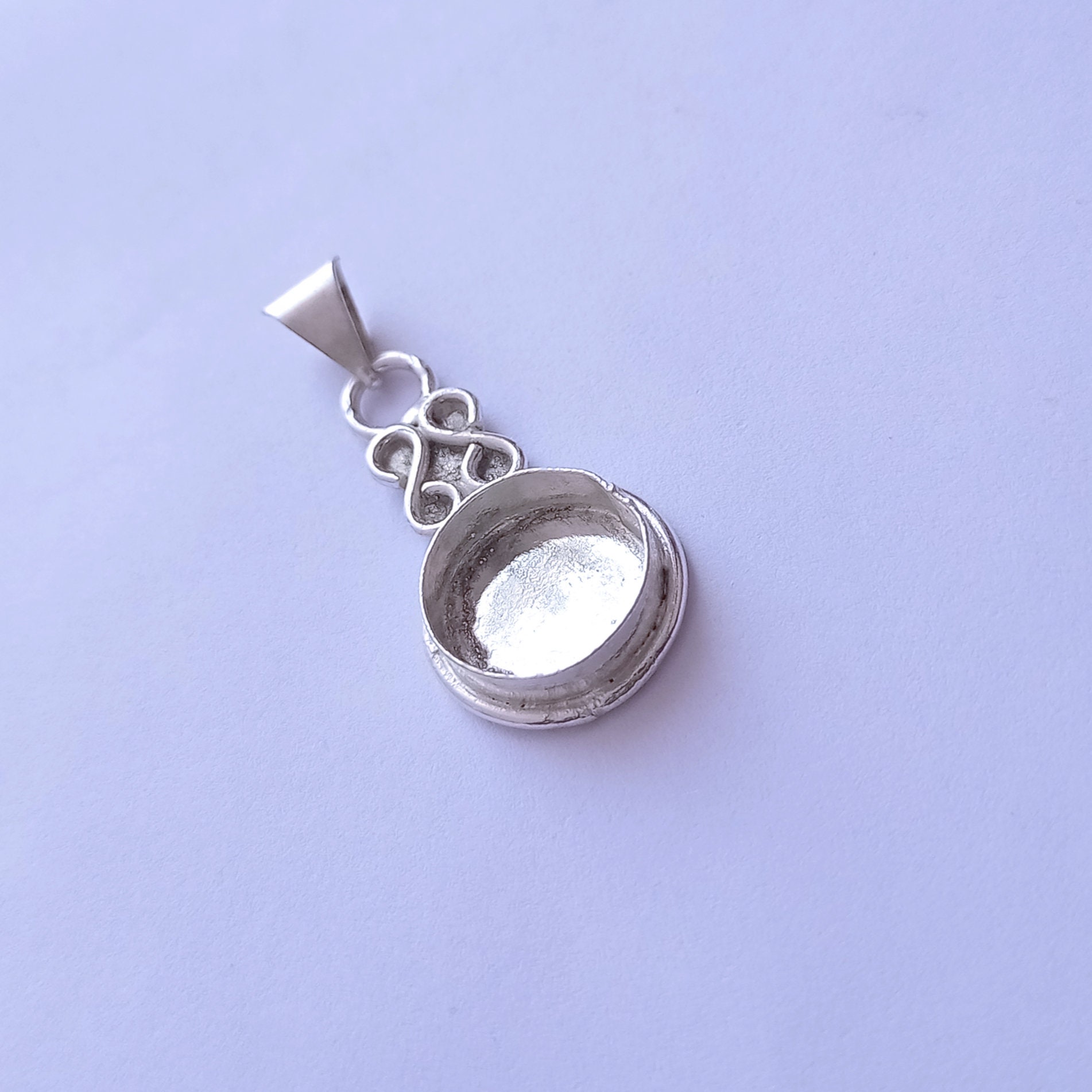 925 sterling silver pendant pendant bezel blanks for round Etsy