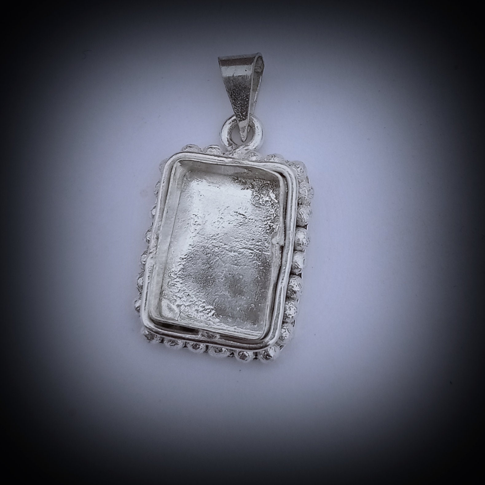 925 Sterling Silver Rectangle Bezel Pendant Blank With Simple Etsy UK