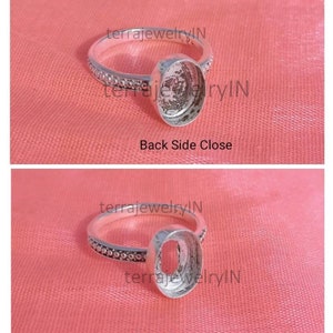 925 sterling silver cup ring supplies ,oval stone setting bezel cup ring,2.5 mm deep back side open/close bezel cup ring,designer Band ring