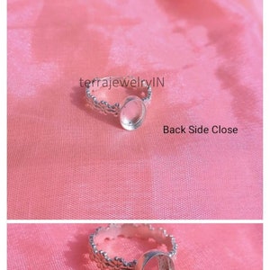925 sterling silver cup ring supplies ,oval stone setting bezel cup ring,2.5 mm deep back side open/close bezel cup ring,designer Band ring