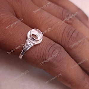 925 sterling silver /gold /RoseGold  round bezel blank ring setting ,resin blank , cabochon setting for round stone ,3mm deep