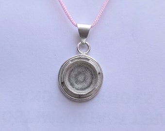 925 sterling silver pendant , pendant bezel blanks for round stone setting ,wood setting and crafting ,pendant componet ,minimal pendant