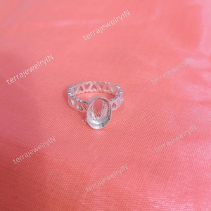 925 sterling silver cup ring supplies ,oval stone setting bezel cup ring,2.5 mm deep back side open/close bezel cup ring,designer Band ring