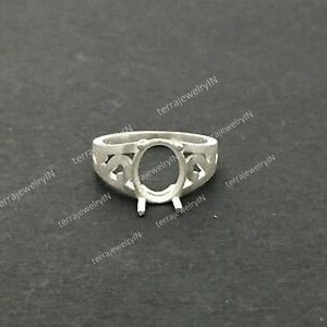 925 sterling silver cup findings , oval stone setting bezel cup ring , semi mount ring , back side open bezel cup ring,ring blank