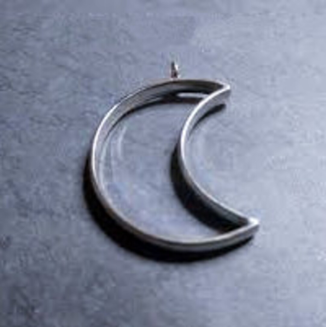 925 Sterling Silver Moon Shape Open Bezel Frame for Multipurpose Like ...