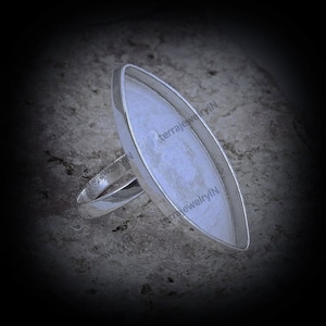 925 sterling silver marquise shpe ring bezel blanks, keepsake ring setting , empty ring for breast bezel milk and ashes ,good luck ring