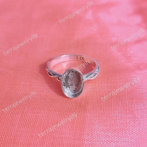 925 sterling silver cup ring supplies ,oval stone setting bezel cup ring,2.5 mm deep back side open/close bezel cup ring,designer Band ring