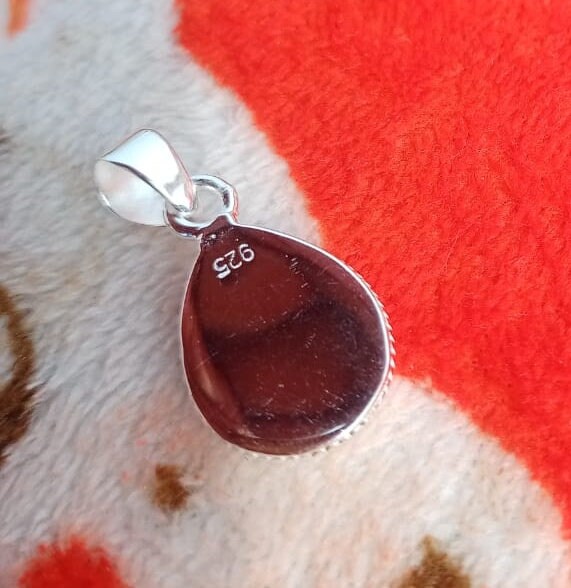 925 Sterling Silver Pear Shape Pendant Bezel Blank Setting With Round ...