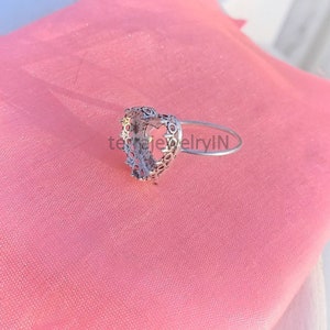 925 sterling silver heart shape prong ring blank for heart shape stone setting,heart shape prong blanks,ring component, semi mount ring