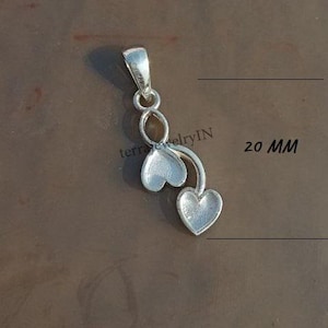 925 sterling silver heart pendant with 6 mm bezel blank for making keepsake memorial jewelry,good luck pendant, gift for her for ashes work