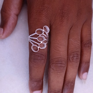 925 sterling silver cup findings , oval stone setting bezel cup ring , back side open bezel cup ring