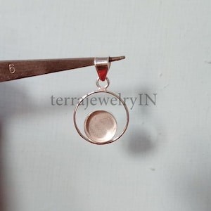 925 sterling silver pendant , pendant bezel blanks for round stone setting ,wood setting and crafting ,pendant componet ,minimal pendant
