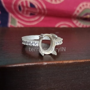 925 sterling silver oval stone prong setting ring blank ,cz ring , ring blank , oval stone setting, ring supplies