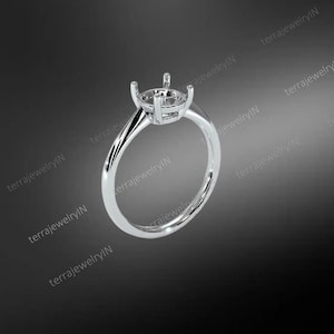 925 sterling silver solitaire round engagement ring setting - semi mount ring blanks - round ring supplies for holding round diamond