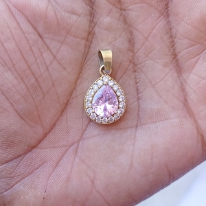 Pear cut solitaire pink lab diamond bridal pendant , 925 silver pendant , women&#39;s jewelry , gift for her