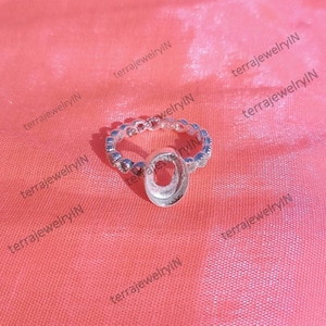 925 sterling silver cup ring supplies ,oval stone setting bezel cup ring,2.5 mm deep back side open/close bezel cup ring,designer Band ring