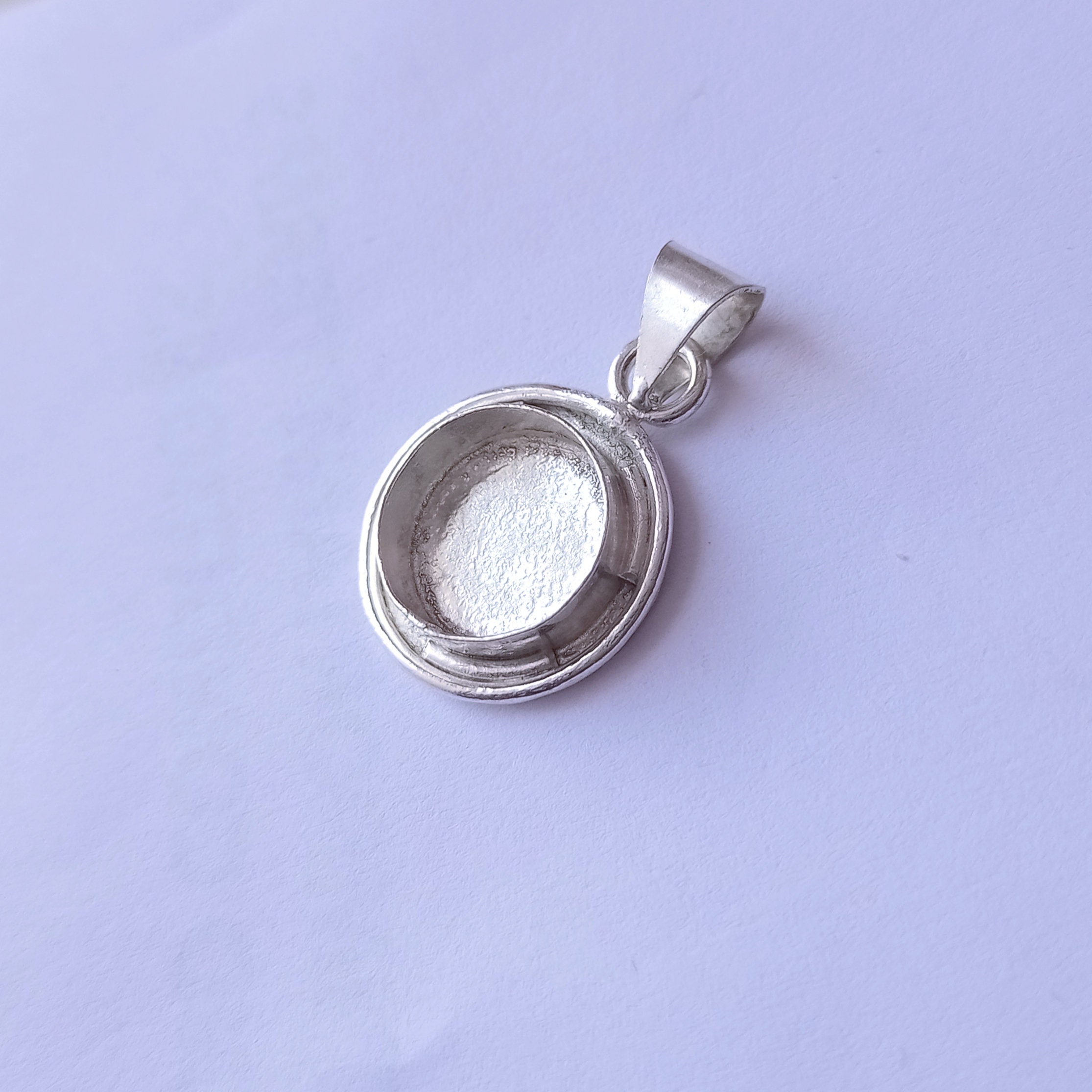925 sterling silver pendant pendant bezel blanks for round Etsy