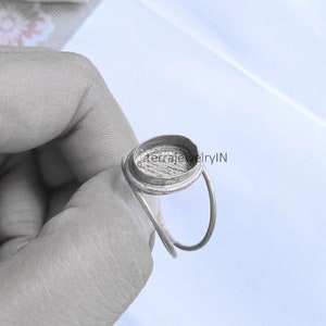 925 sterling silver cup findings , oval stone setting bezel cup ring , 2.5 mm deep back side close bezel cup ring