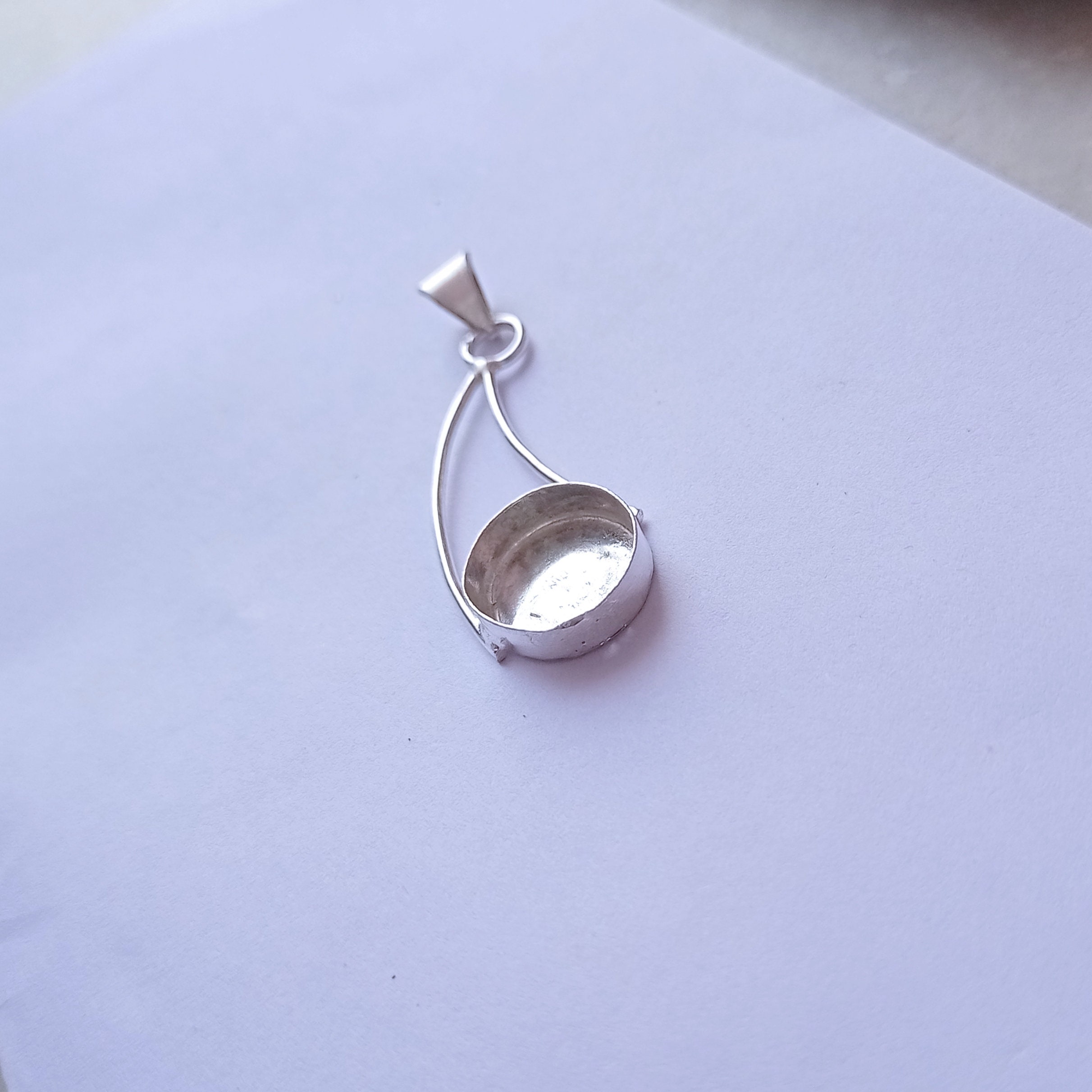 925 Sterling Silver Pendant Pendant Bezel Blanks for Round Etsy UK