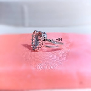 925 sterling silver heart shape prong ring blank for heart shape stone setting,heart shape prong blanks,ring component, semi mount ring