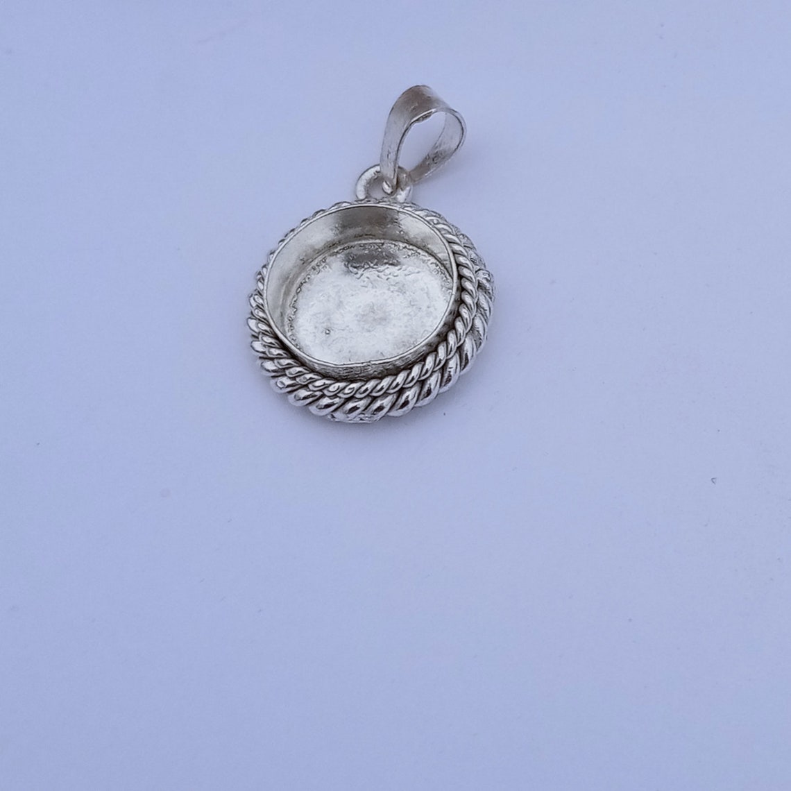 925 Sterling Silver Round Bezel Blank Pendant With Etsy UK