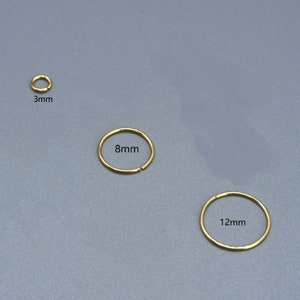 Multi uses 3mm to 30mm gold hoop earring , small medium large hoop for earlobe ,tragus and cartilage