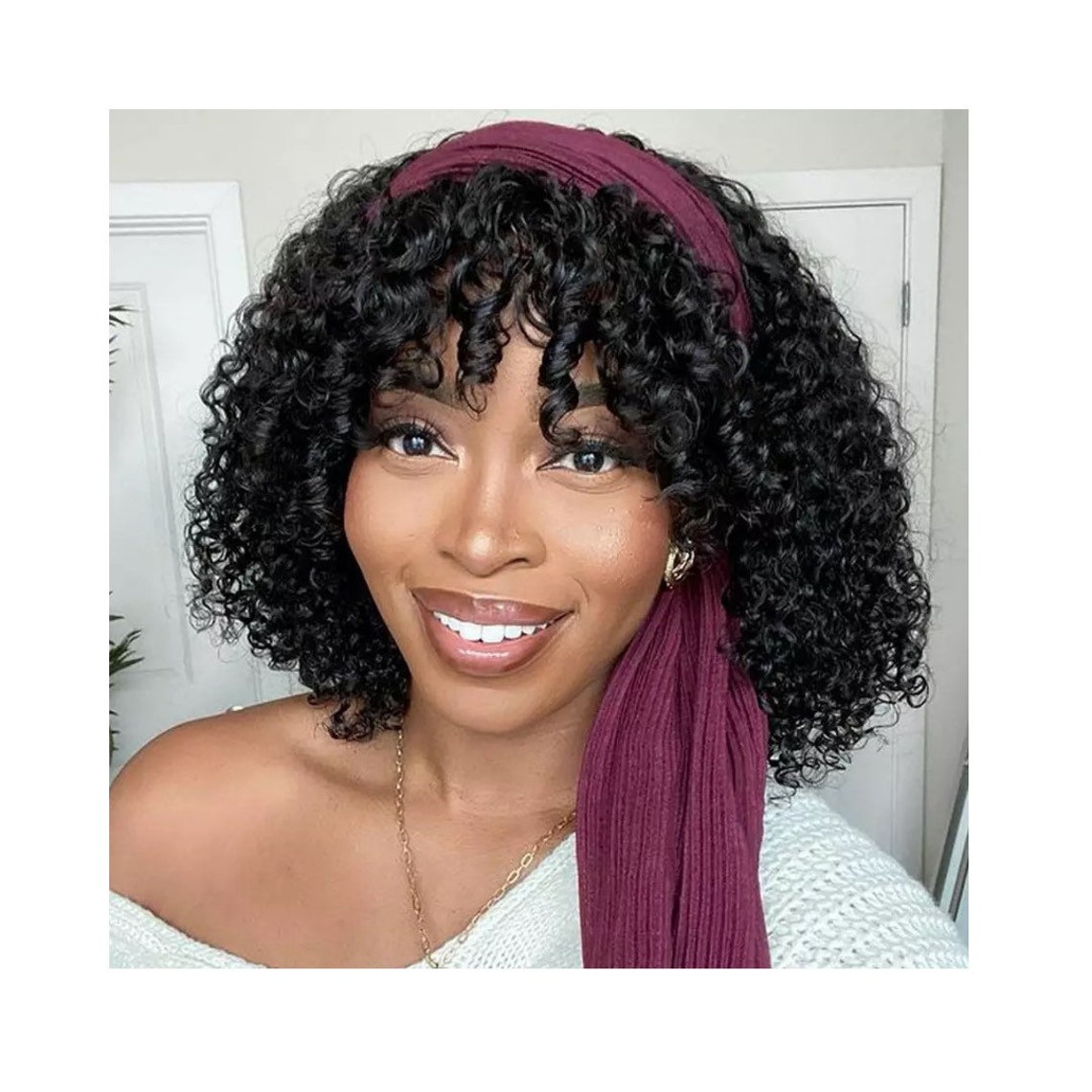 Serene Headband Wig With Bangs Abstract Concept Serene Headband Wig With Bangs Abstract Concept