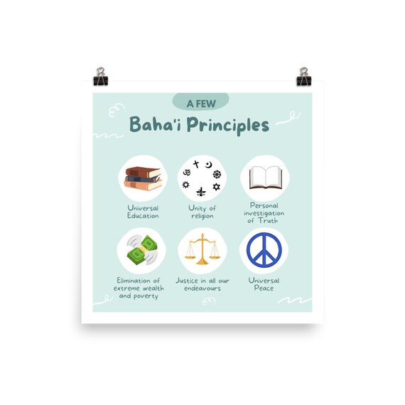 Baha'i Poster Baha'i Principles Bahai Printable Etsy