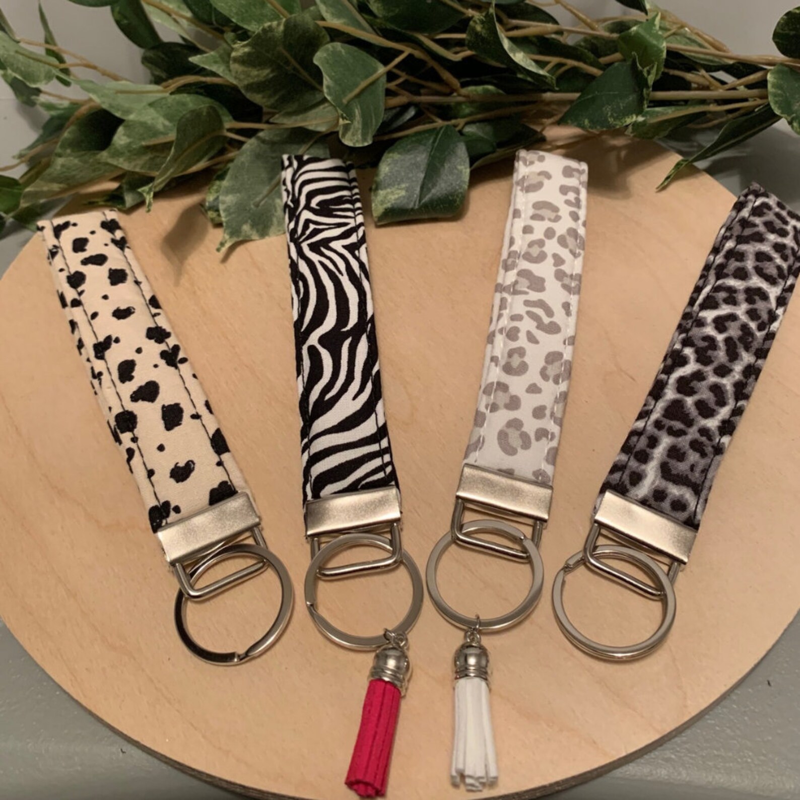 Zebra Keychain Animal Print Keychain Leopard Keychain Etsy