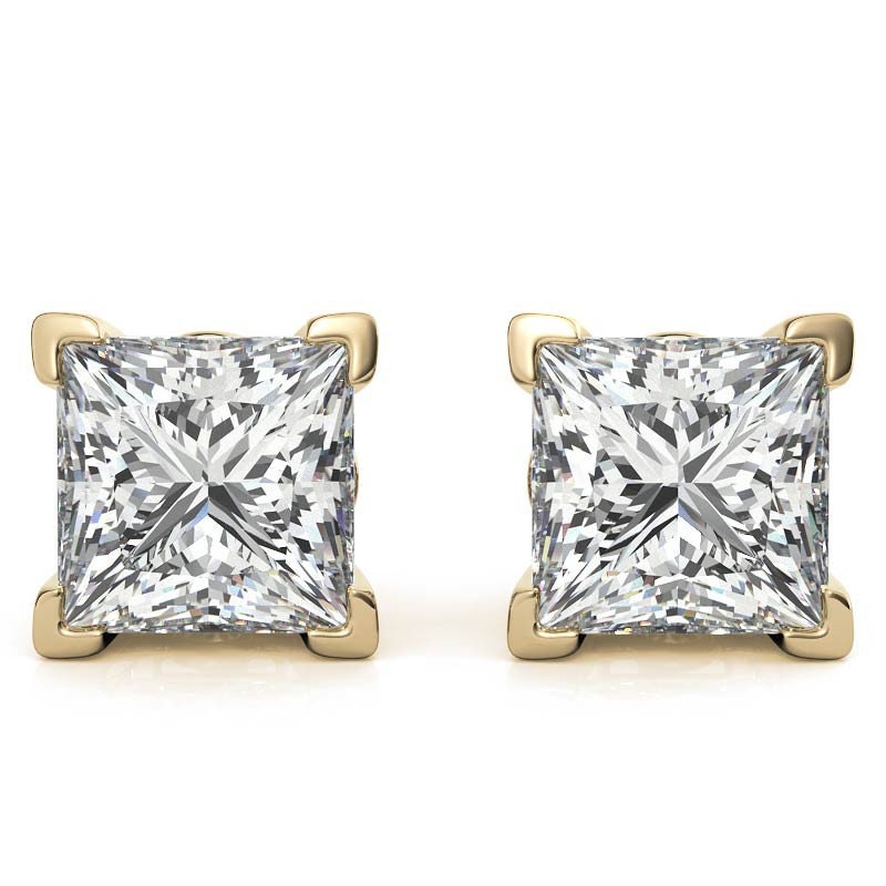 Certified VVS1 Moissanite Solitaire Stud Earrings Push Back4 - Etsy