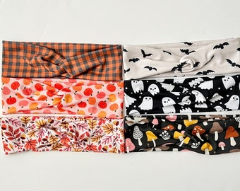 Fall Headband Adult, Halloween Headband, Pumpkin Headband, Bat Headband, Yoga Headband, Nurse Headband, Spooky Headband, Mushroom, Ghost