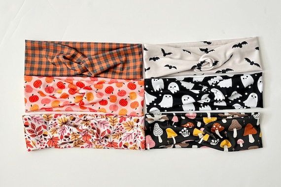 Fall Headband Adult, Halloween Headband, Pumpkin Headband, Bat Headband, Yoga Headband, Nurse Headband, Spooky Headband, Mushroom, Ghost