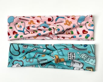 Medical Headband, Healthcare Headband, Knotted Headband for Women, Yoga Headband, Boho Headband, Nurse Headband, Hair Accessories