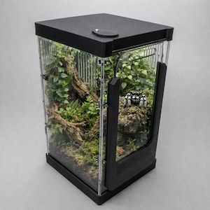 Rymningssäkert terrarium för hoppande spindlar och insekter | Stapelbart akrylterrarium