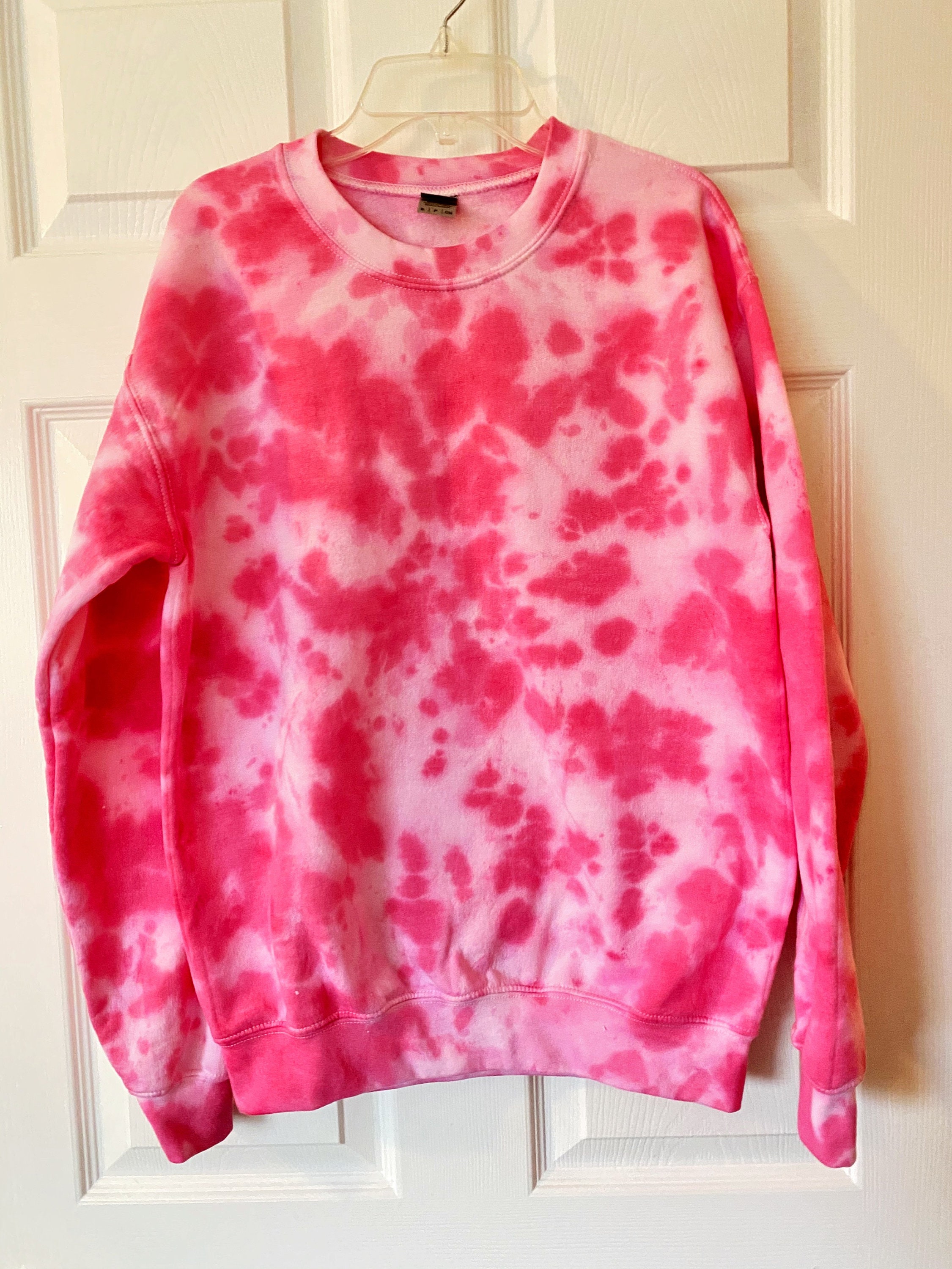 Pink Tie Dye Crewneck Sweatshirt Size Small | Etsy