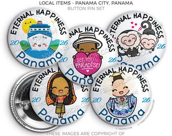 Panama 2026 Convention Button Pins: Local Souvenir Set