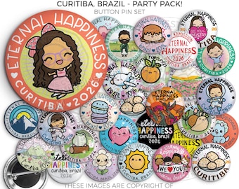 2026 Eternal Happiness International Convention Button Pins - BRAZIL PARTY PACK! - jw gifts