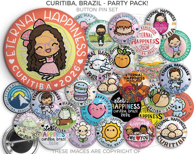 2026 Eternal Happiness International Convention Button Pins - BRAZIL PARTY PACK! - jw gifts